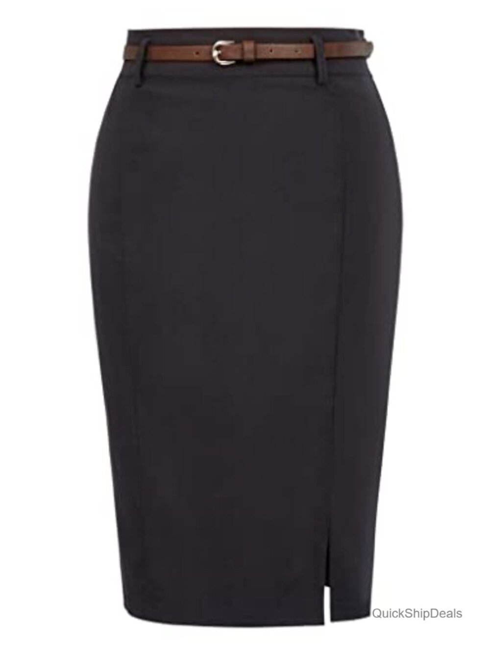 Kate K Pencil Skirt High Waist Knee Length Bodycon with Belt